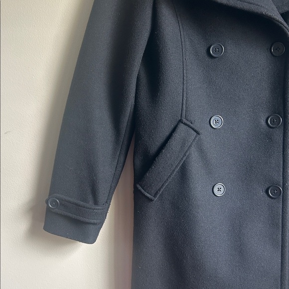 Time & Tru black double-breasted peacoat 100% polyester size M 8/10 - Picture 4 of 7